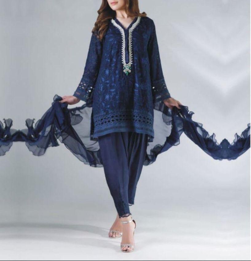 Baroque Replica Eid Collection women Lawn Dress with Chiffon Embroidered Dopatta