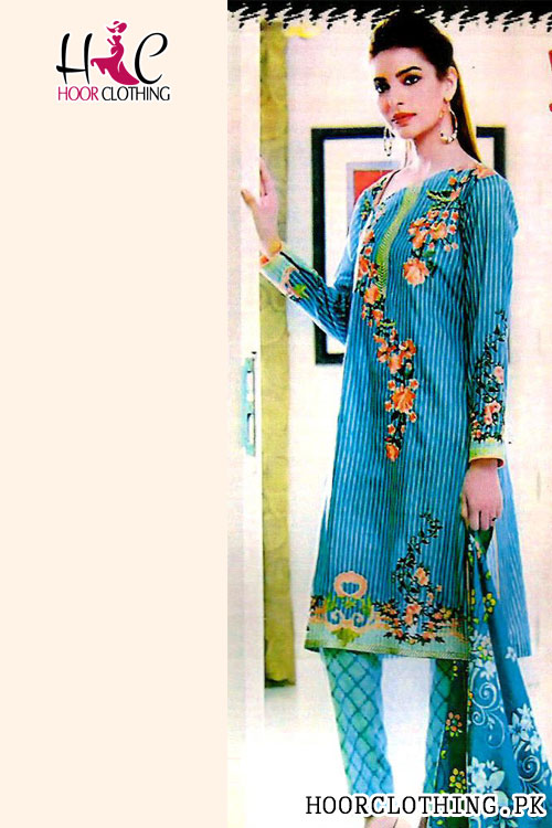 Teal Color Women Summer Collection Linen Suit With Linen Dopatta